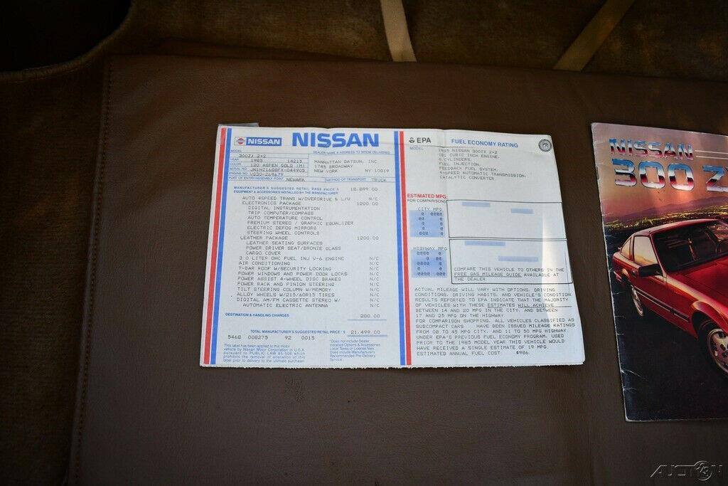 1985 Nissan 300ZX Window Sticker! Family Owned!!