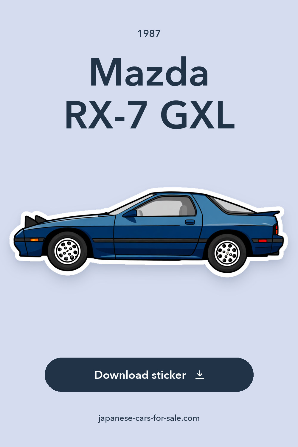 1987 Mazda RX-7 GXL sticker preview